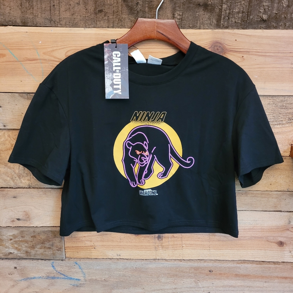 Romwe Crop Top T-shirt Black SZM